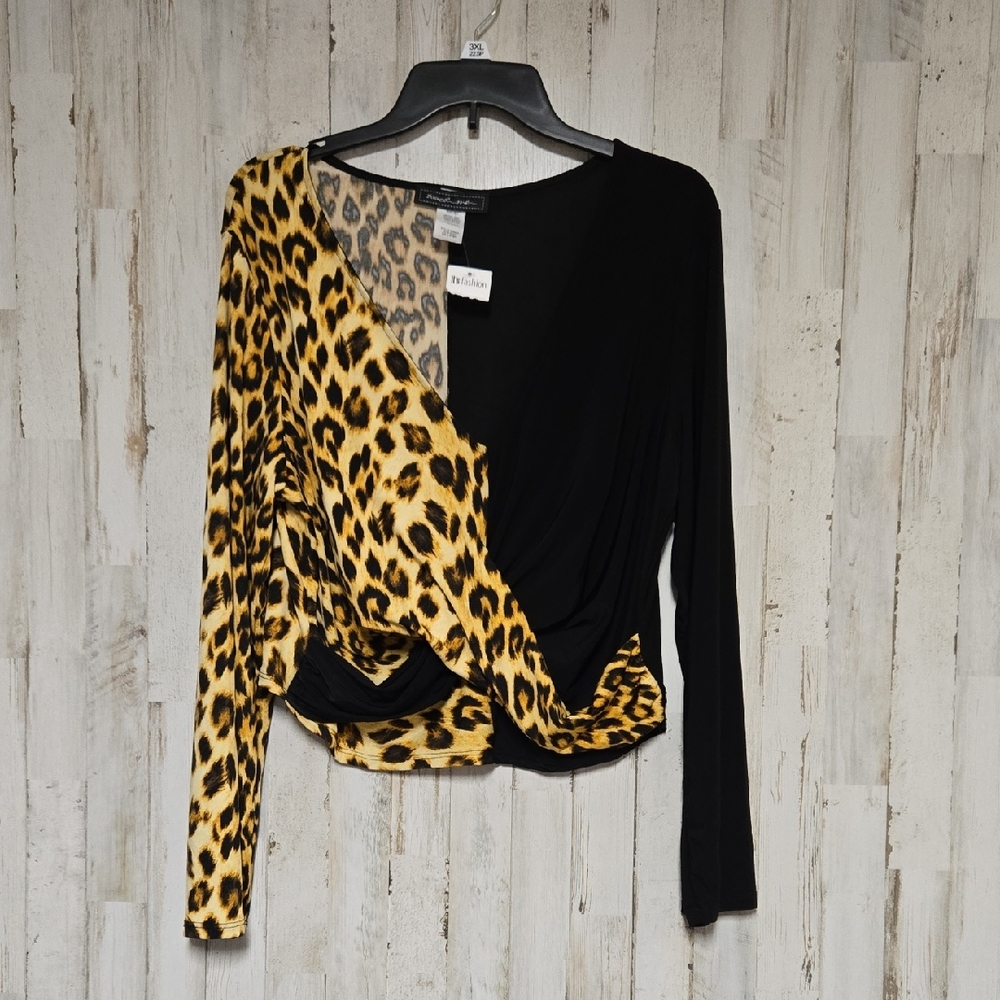 Leopard Print Two Tone crop Top